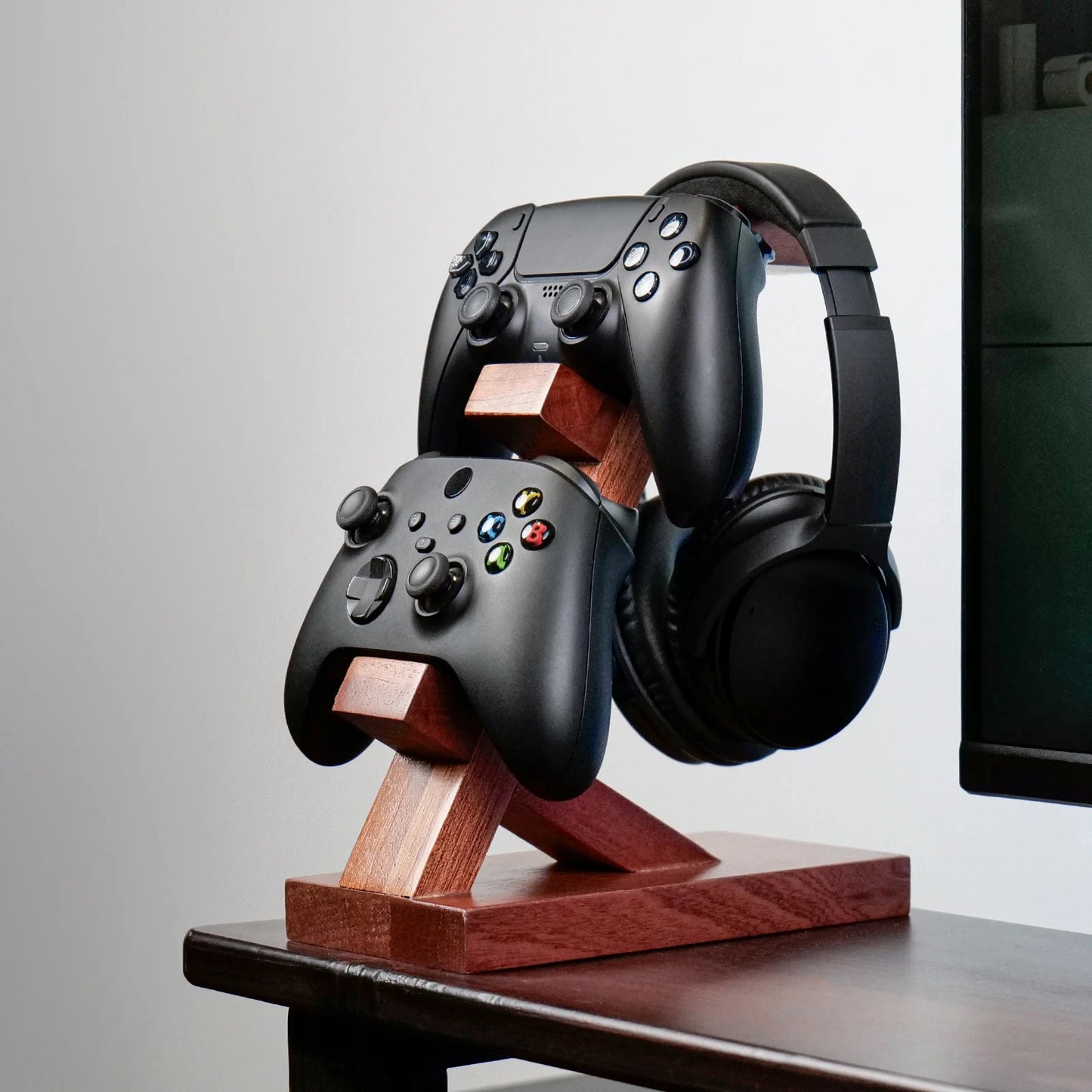 Wood Headphone Stand Gaming Headset Holder for Desk