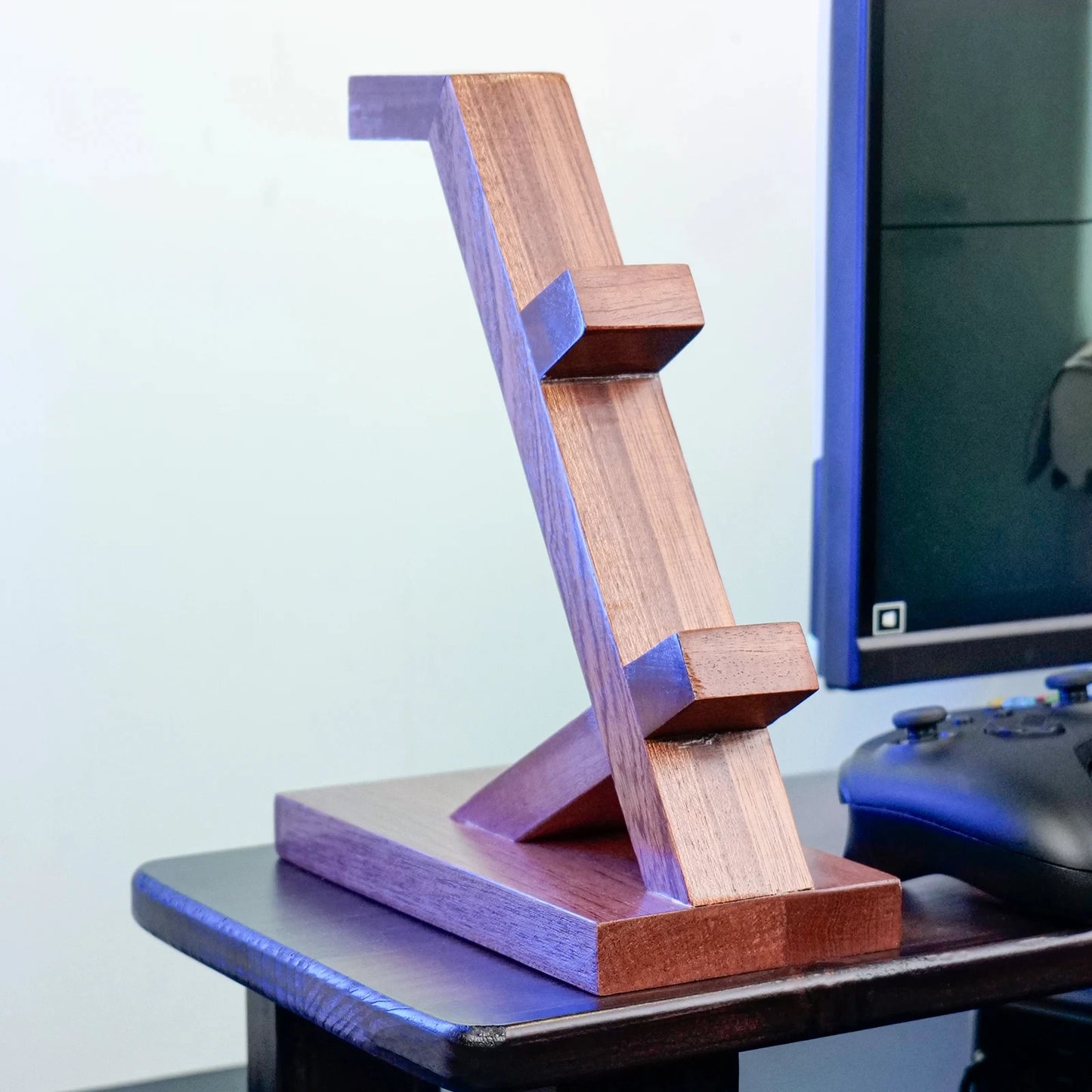 Wood Headphone Stand Gaming Headset Holder for Desk