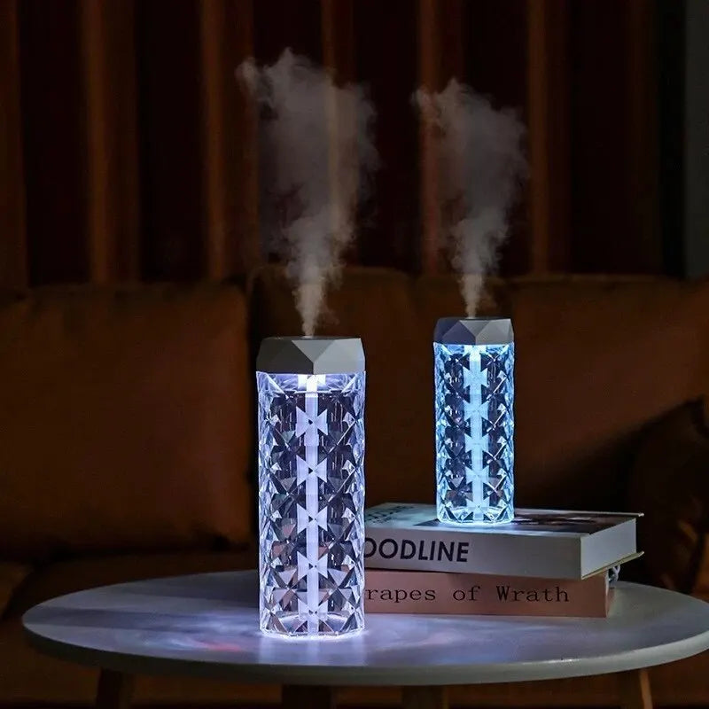 USB Crystal Humidifier 500ml/1000ml | LED Portable Air Humidifier for Room & Office