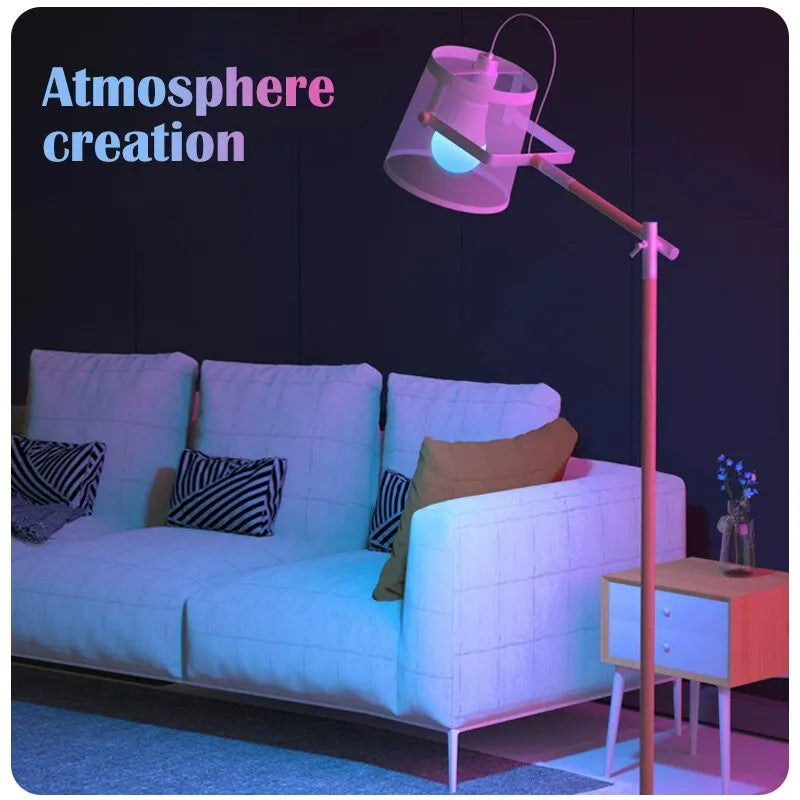 RGB LED Smart Bulb E27 220V – 16 Colors with Remote Control, Dimmable Multicolor Light
