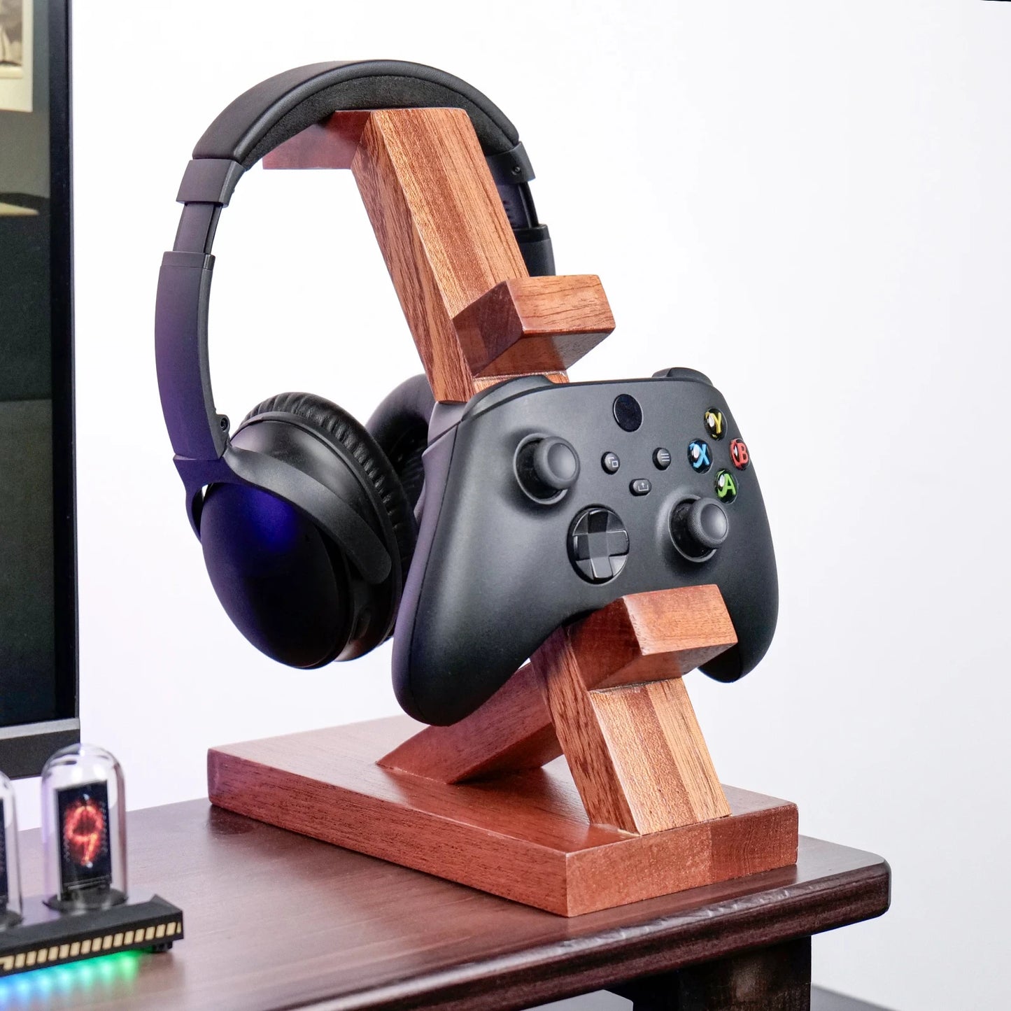 Wood Headphone Stand Gaming Headset Holder for Desk