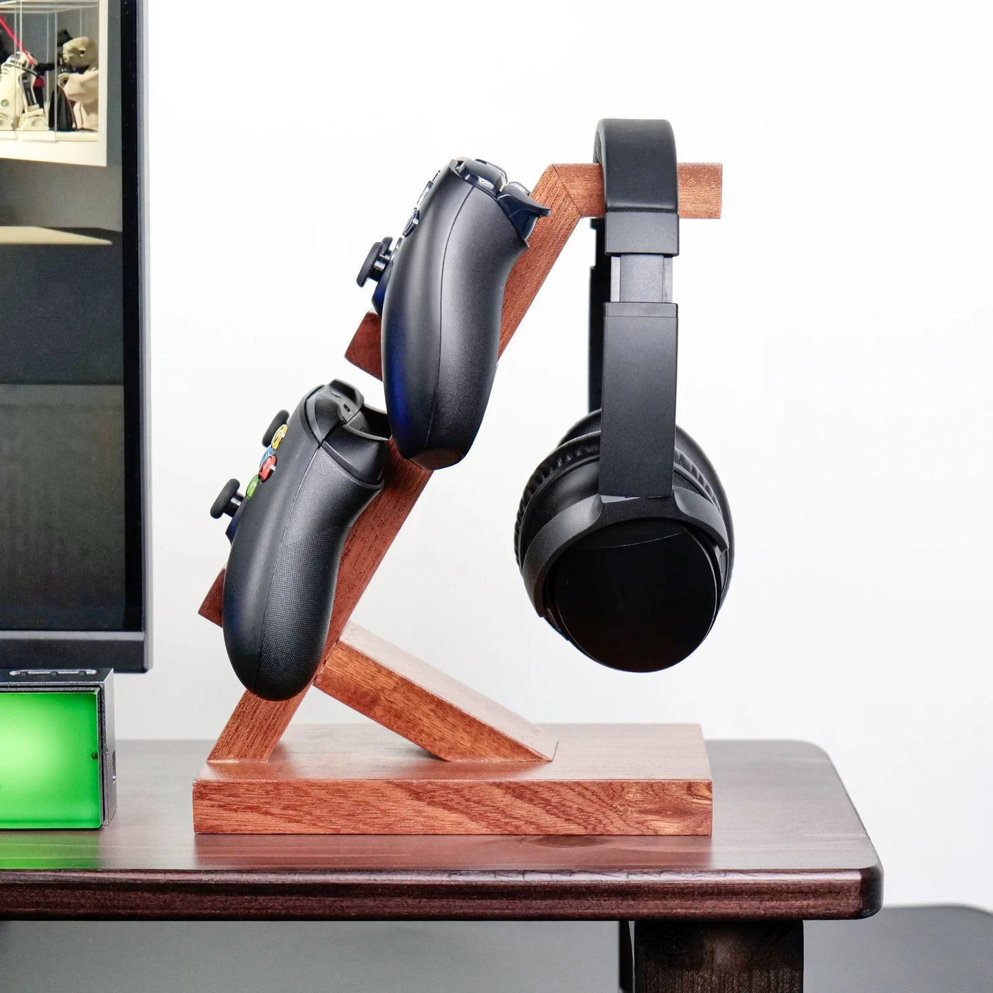 Wood Headphone Stand Gaming Headset Holder for Desk