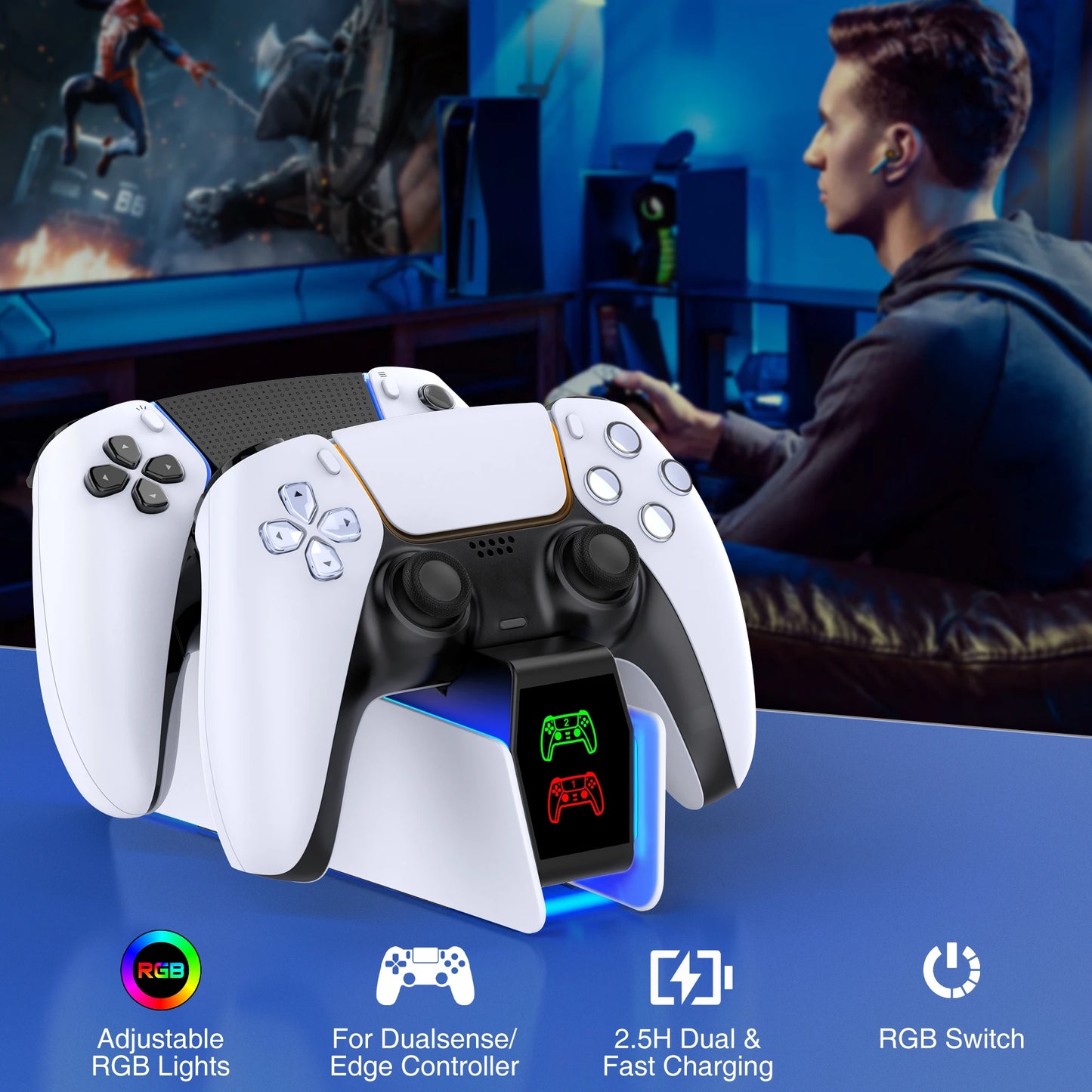 RGB Controller Charging Station For PS5