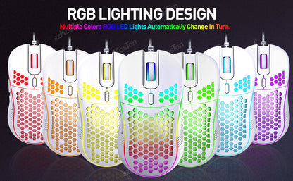 Wired Gaming Mouse with RGB Backlight | 7200 DPI Adjustable USB Ergonomic Mouse for PC & Laptop Gamers
