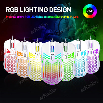 Wired Gaming Mouse with RGB Backlight | 7200 DPI Adjustable USB Ergonomic Mouse for PC & Laptop Gamers