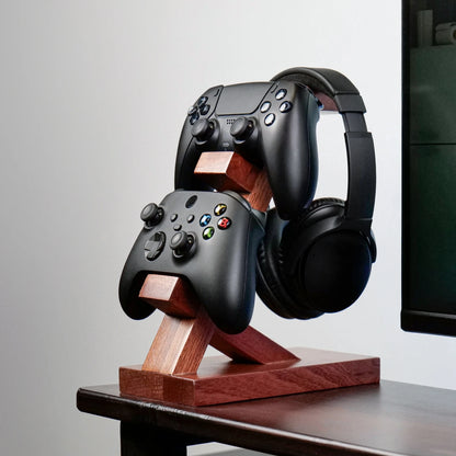 Wood Headphone Stand Gaming Headset Holder for Desk