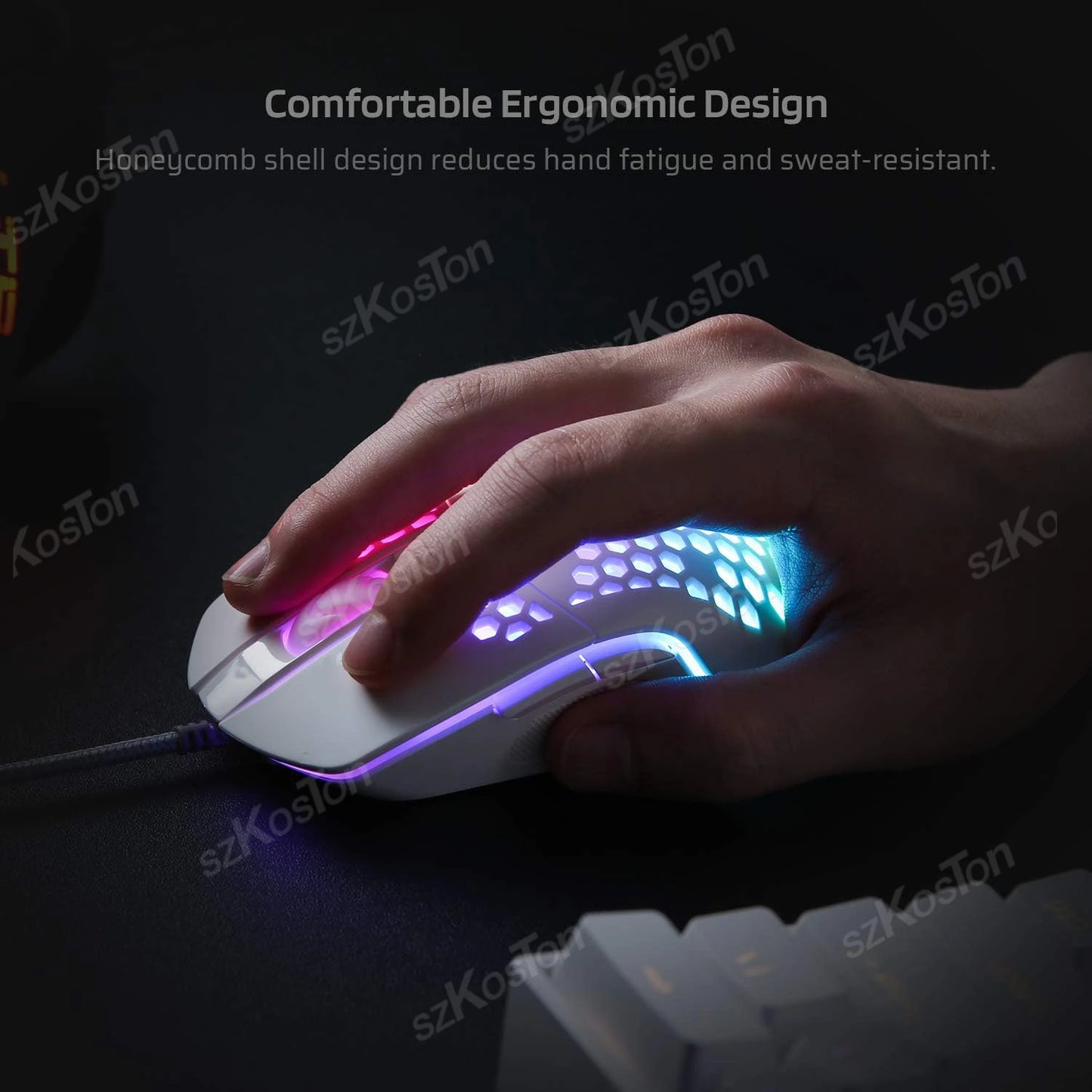 Wired Gaming Mouse with RGB Backlight | 7200 DPI Adjustable USB Ergonomic Mouse for PC & Laptop Gamers