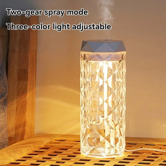 USB Crystal Humidifier 500ml/1000ml | LED Portable Air Humidifier for Room & Office