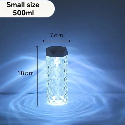 USB Crystal Humidifier 500ml/1000ml | LED Portable Air Humidifier for Room & Office
