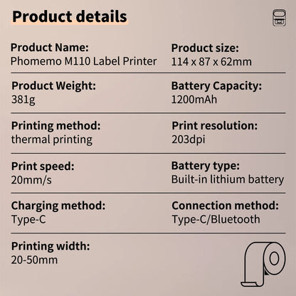 Phomemo M110 Portable Label Printer