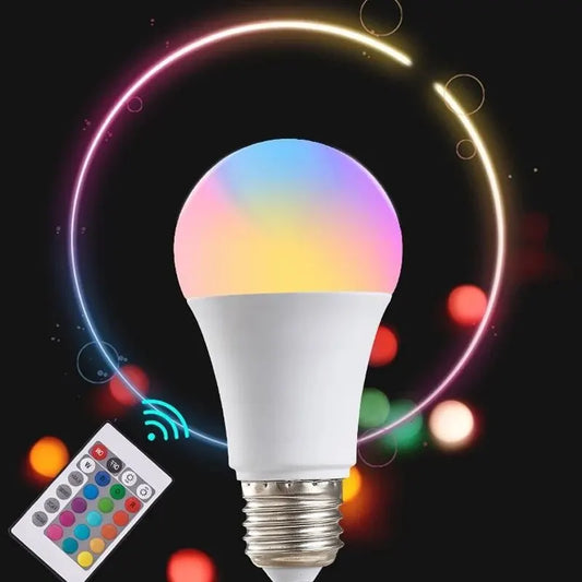 RGB LED Smart Bulb E27 220V – 16 Colors with Remote Control, Dimmable Multicolor Light