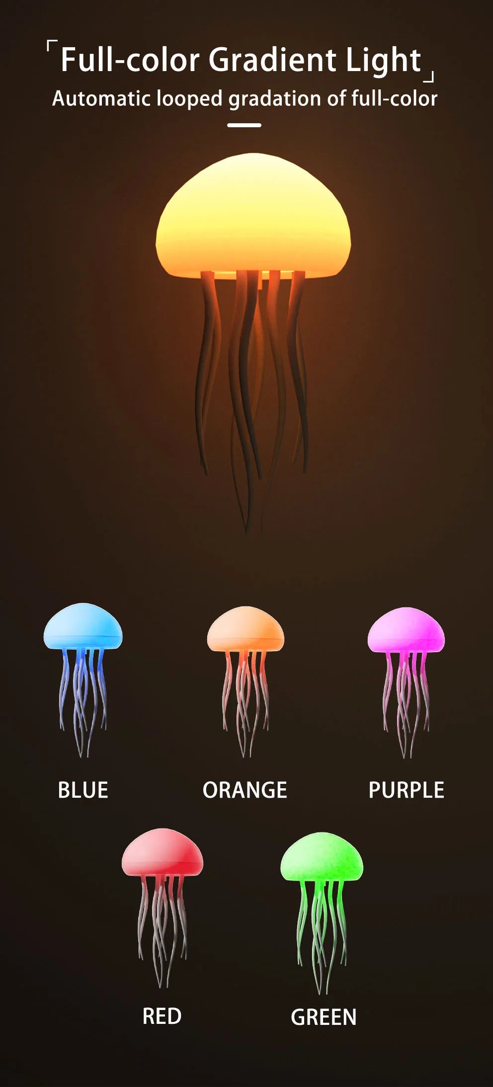 Cartoon Jellyfish Night Light RGB