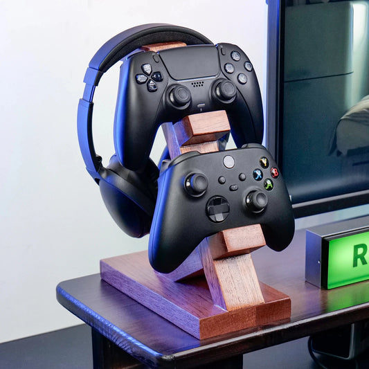 Wood Headphone Stand Gaming Headset Holder for Desk