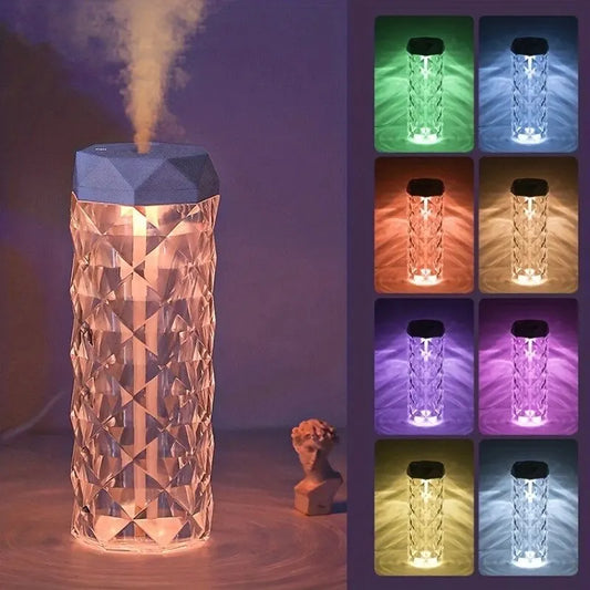 USB Crystal Humidifier 500ml/1000ml | LED Portable Air Humidifier for Room & Office