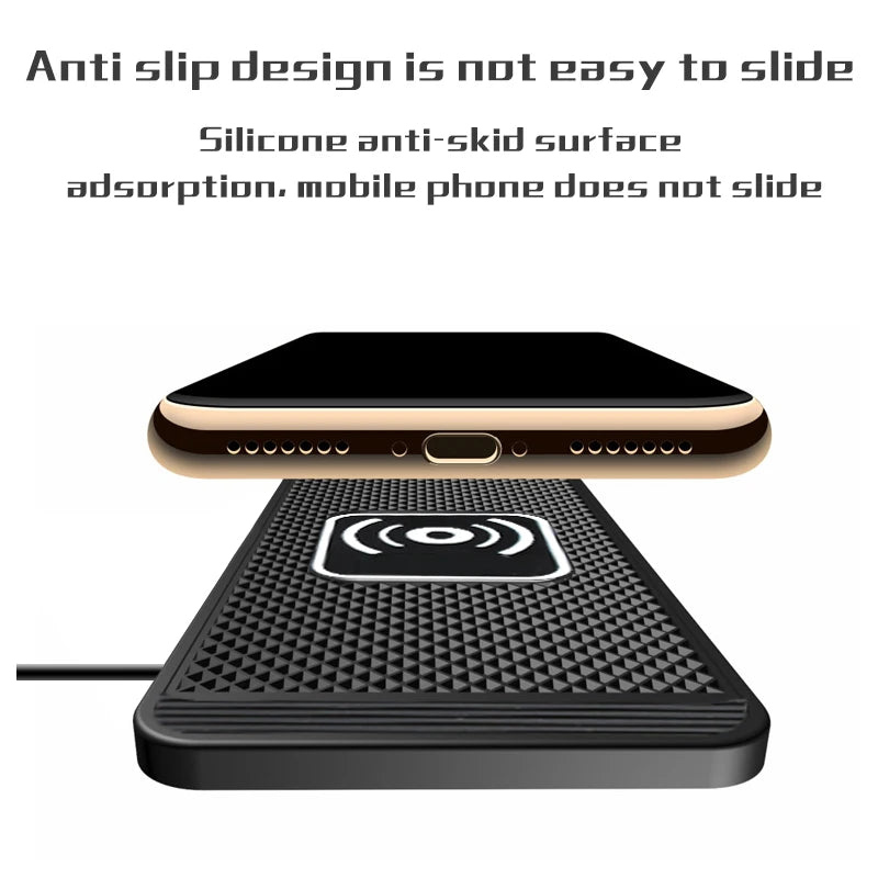 15W Wireless Car Charger Pad | Fast Qi Wireless Charging for Android & iPhone 11/12/13/14 with Non-Slip Design